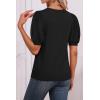 imageATHMILE Womens Puff Short Sleeve Sweater Tops 2026 Spring Summer Trendy Crew Neck Cute Casual T Shirts BlousesBlack