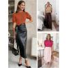 imageATHMILE Womens Puff Short Sleeve Sweater Tops 2026 Spring Summer Trendy Crew Neck Cute Casual T Shirts BlousesOrange
