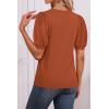 imageATHMILE Womens Puff Short Sleeve Sweater Tops 2026 Spring Summer Trendy Crew Neck Cute Casual T Shirts BlousesOrange