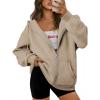 imageATHMILE Oversized Hoodies for Women Fall Sweatshirts Zip Up Hoodie Casual Jackets Y2k Fashion Outfits Winter Clothes 2026Coffeegrey