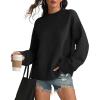 imageATHMILE Sweaters for Women 2026 Fall Fashion Outfits Long Sleeve Loose Casual Crewneck Ribbed Knit Pullover Winter ClothesBlack