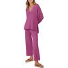 imageATHMILE Womens 2 Piece Trendy Outfits Oversized Slouchy Matching Lounge Sets Cozy Knit Loungewear Sweater SetsRosered