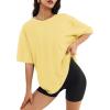 imageATHMILE Womens Oversized T Shirts Loose Fit Crewneck Short Sleeve Tops Summer Casual Blouse Y2K 2026 Basic Tee BeachLemon