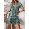 imageATHMILE Dresses for Women 2026 V Neck Short Sleeve Casual T Shirt Dress Sundresses Swimsuit Coverup with PocketsBlue Flowers