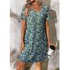 imageATHMILE Dresses for Women 2026 V Neck Short Sleeve Casual T Shirt Dress Sundresses Swimsuit Coverup with PocketsBlue Flowers