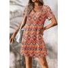imageATHMILE Dresses for Women 2026 V Neck Short Sleeve Casual T Shirt Dress Sundresses Swimsuit Coverup with PocketsBoho Floral