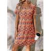 imageATHMILE Dresses for Women 2026 V Neck Short Sleeve Casual T Shirt Dress Sundresses Swimsuit Coverup with PocketsBoho Floral