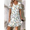imageATHMILE Dresses for Women 2026 V Neck Short Sleeve Casual T Shirt Dress Sundresses Swimsuit Coverup with PocketsFloral