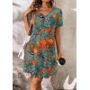 imageATHMILE Dresses for Women 2026 V Neck Short Sleeve Casual T Shirt Dress Sundresses Swimsuit Coverup with PocketsMaple Leaves