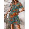imageATHMILE Dresses for Women 2026 V Neck Short Sleeve Casual T Shirt Dress Sundresses Swimsuit Coverup with PocketsMaple Leaves