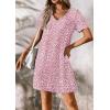 imageATHMILE Dresses for Women 2026 V Neck Short Sleeve Casual T Shirt Dress Sundresses Swimsuit Coverup with PocketsPink Polka Dots