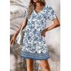 imageATHMILE Dresses for Women 2026 V Neck Short Sleeve Casual T Shirt Dress Sundresses Swimsuit Coverup with PocketsPrintblue