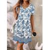 imageATHMILE Dresses for Women 2026 V Neck Short Sleeve Casual T Shirt Dress Sundresses Swimsuit Coverup with PocketsPrintblue