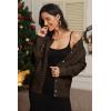 imageATHMILE Fall Long Sleeve Cardigans for Women Sweater Fashion Open Front Winter Button Down Crewneck Soft Knit Jacket 2025Chocolate Brown
