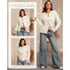 imageATHMILE Fall Long Sleeve Cardigans for Women Sweater Fashion Open Front Winter Button Down Crewneck Soft Knit Jacket 2025Cream White