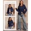 imageATHMILE Fall Long Sleeve Cardigans for Women Sweater Fashion Open Front Winter Button Down Crewneck Soft Knit Jacket 2025Navy Blue