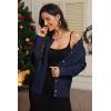 imageATHMILE Fall Long Sleeve Cardigans for Women Sweater Fashion Open Front Winter Button Down Crewneck Soft Knit Jacket 2025Navy Blue