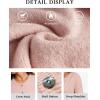 imageATHMILE Fall Long Sleeve Cardigans for Women Sweater Fashion Open Front Winter Button Down Crewneck Soft Knit Jacket 2025Pink