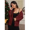 imageATHMILE Fall Long Sleeve Cardigans for Women Sweater Fashion Open Front Winter Button Down Crewneck Soft Knit Jacket 2025Wine Red