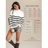 imageATHMILE Fall Mock Neck Striped Sweaters for Women 2026 Winter Turtleneck Long Sleeve Knit Sweater Fashion Pullover TopsWhite