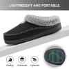 imageATHMILE Mens Slippers Warm Moccasin Memory Foam House Shoes Indoor Outdoor Fuzzy Plush Lined Slippers for Home BedroomBlack