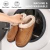 imageATHMILE Mens Slippers Warm Moccasin Memory Foam House Shoes Indoor Outdoor Fuzzy Plush Lined Slippers for Home BedroomBrown