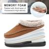 imageATHMILE Mens Slippers Warm Moccasin Memory Foam House Shoes Indoor Outdoor Fuzzy Plush Lined Slippers for Home BedroomBrown