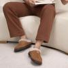 imageATHMILE Mens Slippers Warm Moccasin Memory Foam House Shoes Indoor Outdoor Fuzzy Plush Lined Slippers for Home BedroomBrown