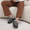 imageATHMILE Mens Slippers Warm Moccasin Memory Foam House Shoes Indoor Outdoor Fuzzy Plush Lined Slippers for Home BedroomGrey