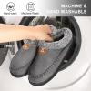 imageATHMILE Mens Slippers Warm Moccasin Memory Foam House Shoes Indoor Outdoor Fuzzy Plush Lined Slippers for Home BedroomGrey