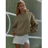 imageATHMILE Oversized Sweatshirt for Women Crewneck Fleece Long Sleeve Pullover Hoodies Tops Fall Fashion Outfits ClothesArmygreen