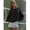 imageATHMILE Oversized Sweatshirt for Women Crewneck Fleece Long Sleeve Pullover Hoodies Tops Fall Fashion Outfits ClothesBlack
