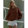 imageATHMILE Oversized Sweatshirt for Women Crewneck Fleece Long Sleeve Pullover Hoodies Tops Fall Fashion Outfits ClothesBrown