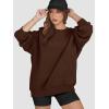 imageATHMILE Oversized Sweatshirt for Women Crewneck Fleece Long Sleeve Pullover Hoodies Tops Fall Fashion Outfits ClothesBrown
