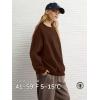 imageATHMILE Oversized Sweatshirt for Women Crewneck Fleece Long Sleeve Pullover Hoodies Tops Fall Fashion Outfits ClothesBrown
