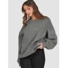 imageATHMILE Oversized Sweatshirt for Women Crewneck Fleece Long Sleeve Pullover Hoodies Tops Fall Fashion Outfits ClothesDark Grey