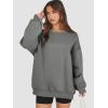 imageATHMILE Oversized Sweatshirt for Women Crewneck Fleece Long Sleeve Pullover Hoodies Tops Fall Fashion Outfits ClothesDark Grey