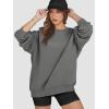 imageATHMILE Oversized Sweatshirt for Women Crewneck Fleece Long Sleeve Pullover Hoodies Tops Fall Fashion Outfits ClothesDark Grey