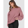 imageATHMILE Oversized Sweatshirt for Women Crewneck Fleece Long Sleeve Pullover Hoodies Tops Fall Fashion Outfits ClothesDeep Pink