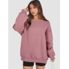 imageATHMILE Oversized Sweatshirt for Women Crewneck Fleece Long Sleeve Pullover Hoodies Tops Fall Fashion Outfits ClothesDeep Pink