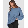 imageATHMILE Oversized Sweatshirt for Women Crewneck Fleece Long Sleeve Pullover Hoodies Tops Fall Fashion Outfits ClothesGreyblue