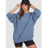 imageATHMILE Oversized Sweatshirt for Women Crewneck Fleece Long Sleeve Pullover Hoodies Tops Fall Fashion Outfits ClothesGreyblue
