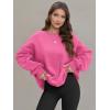 imageATHMILE Oversized Sweatshirt for Women Crewneck Fleece Long Sleeve Pullover Hoodies Tops Fall Fashion Outfits ClothesHot Pink