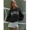 imageATHMILE Oversized Sweatshirt for Women Crewneck Fleece Long Sleeve Pullover Hoodies Tops Fall Fashion Outfits ClothesLablack