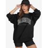 imageATHMILE Oversized Sweatshirt for Women Crewneck Fleece Long Sleeve Pullover Hoodies Tops Fall Fashion Outfits ClothesLablack