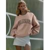 imageATHMILE Oversized Sweatshirt for Women Crewneck Fleece Long Sleeve Pullover Hoodies Tops Fall Fashion Outfits ClothesLacoffeegrey
