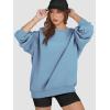 imageATHMILE Oversized Sweatshirt for Women Crewneck Fleece Long Sleeve Pullover Hoodies Tops Fall Fashion Outfits ClothesLightblue