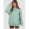 imageATHMILE Oversized Sweatshirt for Women Crewneck Fleece Long Sleeve Pullover Hoodies Tops Fall Fashion Outfits ClothesLightgreen