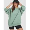 imageATHMILE Oversized Sweatshirt for Women Crewneck Fleece Long Sleeve Pullover Hoodies Tops Fall Fashion Outfits ClothesLightgreen