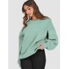 imageATHMILE Oversized Sweatshirt for Women Crewneck Fleece Long Sleeve Pullover Hoodies Tops Fall Fashion Outfits ClothesLightgreen